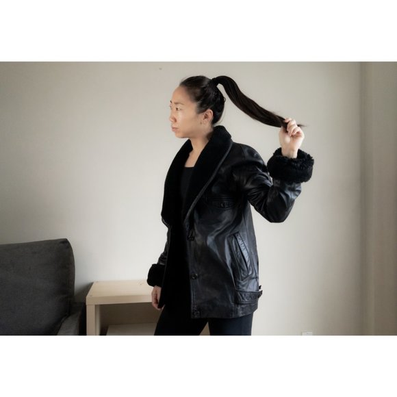 Black Real Leather with True Shearling - Picture 1 of 8